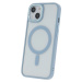 Silikónové puzdro na Apple iPhone 14 Satin Clear Mag modré