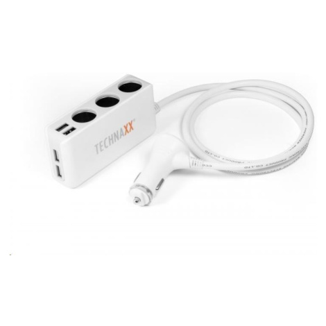 Technaxx nabíjačka do auta, 4x USB port (2x 1A, 2x 2, 4A), 3x zásuvka 12 V