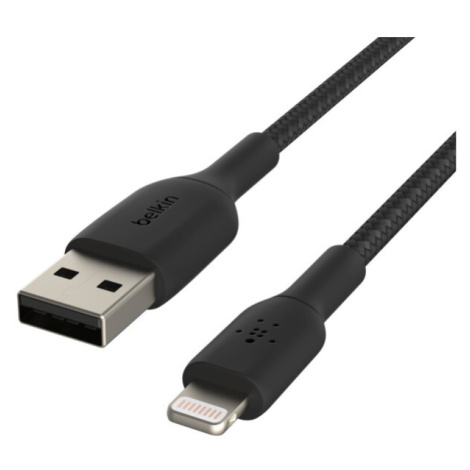 Belkin BOOST Charge Braided Lightning/USB-A odolný kábel, 2m, čierny