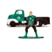 Autíčko Chevy COE 1952 DC Jada kovové s otvárateľnými dverami a figúrka Green Lantern dĺžka 12 c