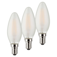 LED sviečka E14 4W 2 700K Set 3 kusov 470 lm matná