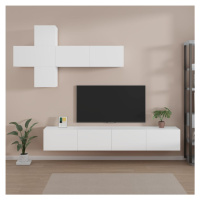 vidaXL 7-dielna súprava TV skriniek biela spracované drevo