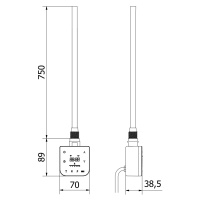 Mexen FA-F elektrická vykurovacia tyč s termostatom s Wi-fi, 900W, čierna, W953-0900-70