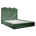 Zelená čalúnená dvojlôžková posteľ s úložným priestorom s roštom 160x200 cm Dreamy Aurora – Miuf