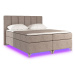 NABBI Barino 140 čalúnená manželská posteľ s úložným priestorom svetlohnedá