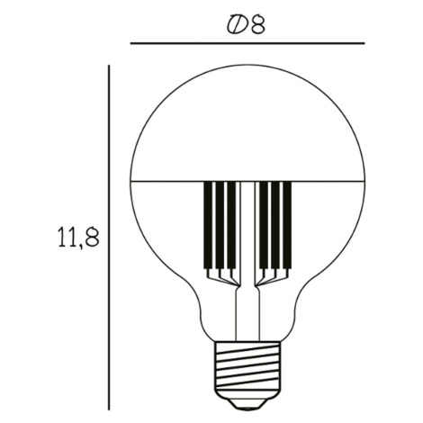 LED zrkadlová lampa Globe 80, zlatá, E27, 3,5 W, 2 700 K