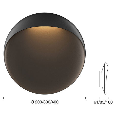 Nástenné svietidlo Louis Poulsen Flindt Ø30cm čierne 3000K