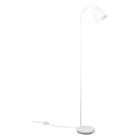 Biela stojacia lampa s textilným tienidlom (výška 148 cm) Buddy – Trio