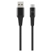 Kábel XQISIT NP Cotton braided micro USB to USB-A 2.0 20 black (50878)