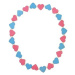Detský náhrdelník s ružovými a modrými srdiečkami