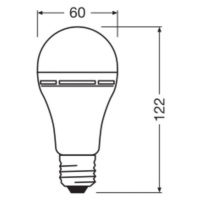 OSRAM LED žiarovka E27 8W matná 4000K dobíjateľné batériové núdzové svetlo