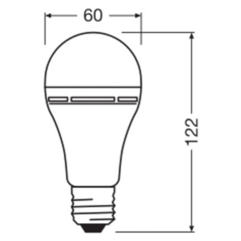 OSRAM LED žiarovka E27 8W matná 4000K dobíjateľné batériové núdzové svetlo