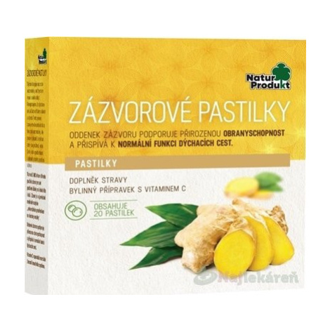 NaturProdukt Zázvorové pastilky 20 pastilok