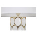 Keramická stolová lampa s textilným tienidlom v bielo-zlatej farbe (výška 56 cm) Glam Carv – Mau