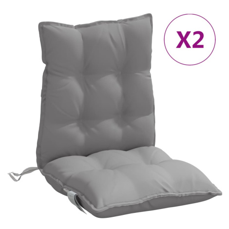 vidaXL PodloĹľky na stoliÄŤky nĂ­zke operadlo 2 ks sivĂ© oxfordskĂˇ lĂˇtka