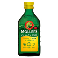 MOLLERS Omega 3 Rybí olej, Citrónová príchuť z pečene tresiek 250 ml