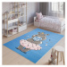 Modrý detský koberec s hrochom