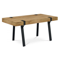AUTRONIC HT-727 OAK Jedálenský stôl 150x90x75 cm, doska MDF tl. 100 mm, 3D dekor divoký dub, kov