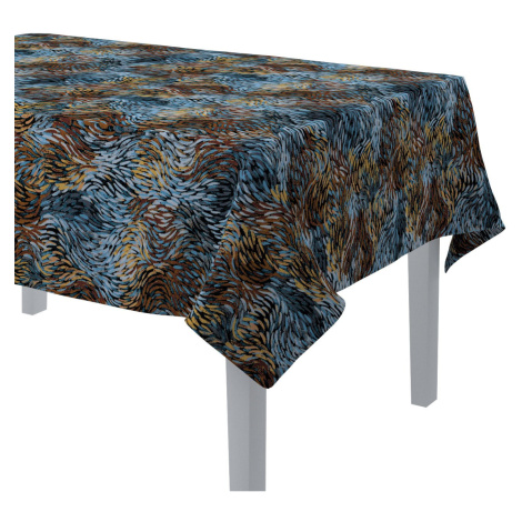 Dekoria Obrus na stôl obdĺžnikový, modro-oranžová, Intenso Premium, 144-37