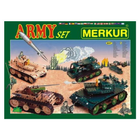 Stavebnica MERKÚR Army Set 657ks 2 vrstvy v krabici 36x27x5,5cm