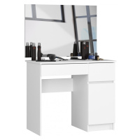 Kozmetický stolík so zrkadlom P-2 90x50 cm biely pravý