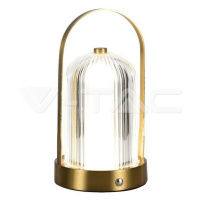 LED stolová lampa 1800mAH Batéria D:120*190 French Gold 3IN1 VT-1057 (V-TAC)