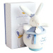 Plyšový zajačik s melódiou Bunny Sailor Music Box Perlidoudou Doudou et Compagnie modrý 14 cm v 