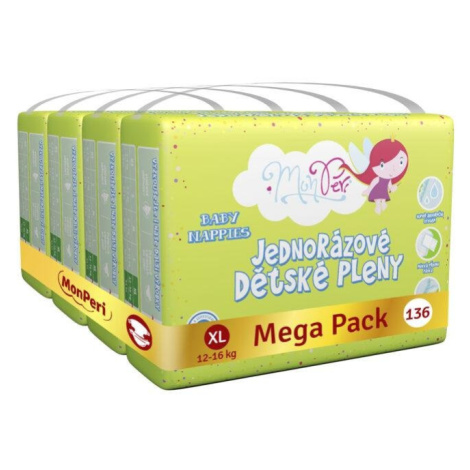 MonPeri Mega Pack XL 12-16 kg 136 ks