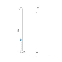 Sapho Sapho, CUBIQ vykurovacie teleso 100x1800 mm, biela matná, LQ284