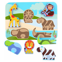 Lucy & Leo 224 Zvieratká zo safari- drevené vkladacie puzzle 7 dielov