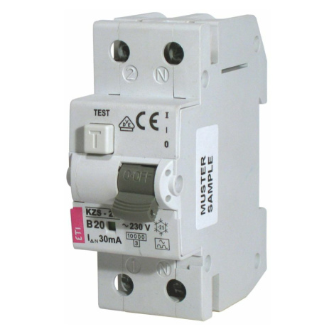 Chránič prúdový s nadprúdovou ochranou KZS-2M 1p+N A B10/0,3 10kA (ETI)