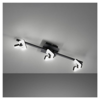 Stropné svietidlo Ray LED, 60 cm, 3 svetlá, čierne, kov