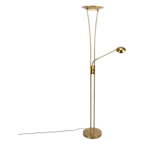 Stojatá lampa bronzová vrátane LED s čítacím ramenom - Ibiza QAZQA
