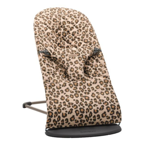 BABYBJÖRN Lehátko Bliss Beige Leopard print cotton, tmavá šedá konštrukcia Babybjörn