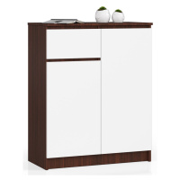 Komoda Kiara 80 cm 2 skrinky a 1 zásuvka wenge/biela