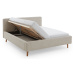 Béžová čalúnená dvojlôžková posteľ s úložným priestorom a roštom 180x200 cm Mattis – Meise Möbel
