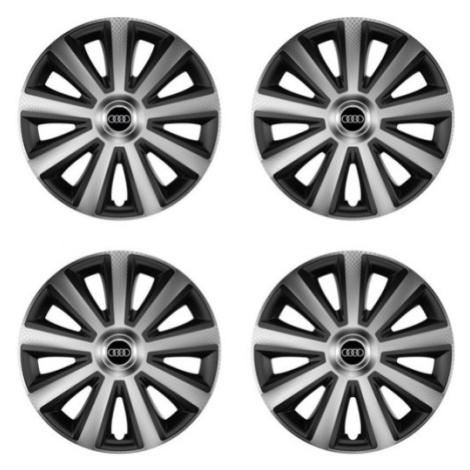 Puklice pre Audi 16 Aviator carbon silver&black