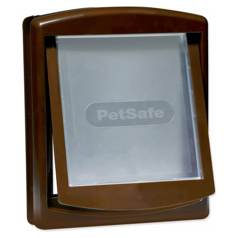 Dvierka PetSafe plastová s transparentným flapom hnedé, výrez 28,1x23,7cm