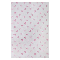 Ružovo-biely detský koberec 120x170 cm Hearts – Hanse Home