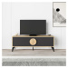 TV stolík v dekore duba v čierno-prírodnej farbe 140x51 cm Vae – Marckeric