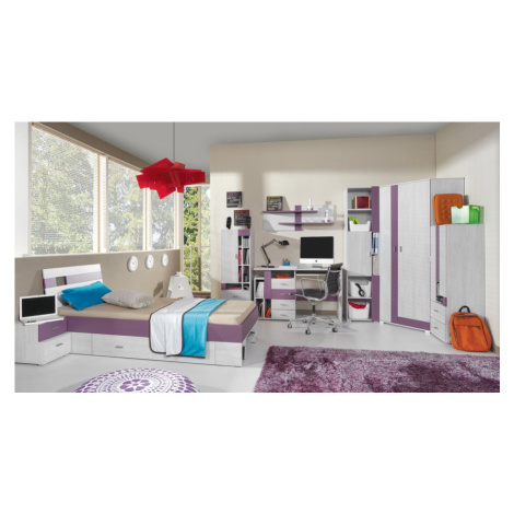 Detská izba delbert b - borovica/fialová