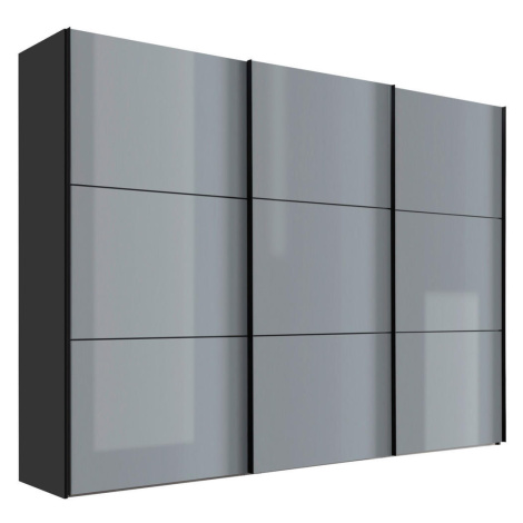 Moderano ŠAT. SKRIŇA S POSUV. DVERAMI, svetlosivá, tmavosivá, 249/222/68 cm