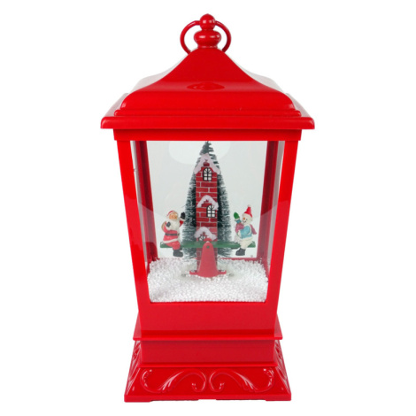 mamido Vianočné lampáš svetlo sneženie Santa Claus červená