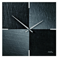 AMS 9520 dizajnové nástenné bridlicové hodiny, 30 x 30 cm