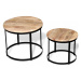 Konferenčný stolík 2 ks drevo / kov Dekorhome Recyklované drevo,Konferenčný stolík 2 ks drevo / 