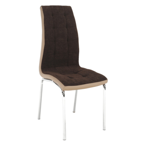 Jedálenská stolička, hnedá/béžová/chróm, GERDA NEW Tempo Kondela
