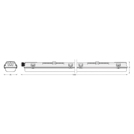 LEDVANCE svietidlo odolné voči vlhkosti Submarine PCR 150 G13 T8 2x 20W