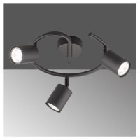 Stropné LED svietidlo Vano čierna, 3-pl., okrúhle