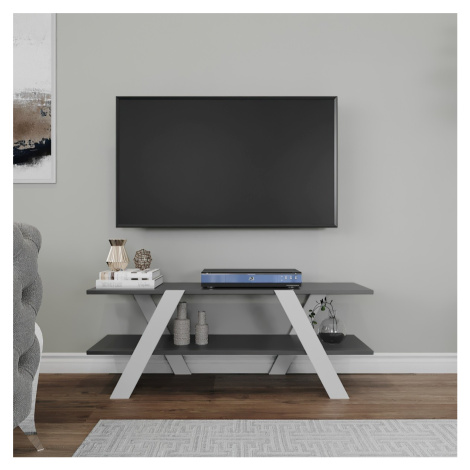 TV stolek APRIL 120 cm bílý/antracitový Kalune Design
