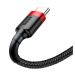 Kábel USB typ-C Baseus Cafule 1 m červeno čierny